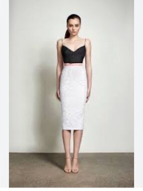 STUNNING Alex Perry Black spring 16 ready to wear dress in white pink and black